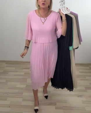 Kleid Gefaltet Mittelarm