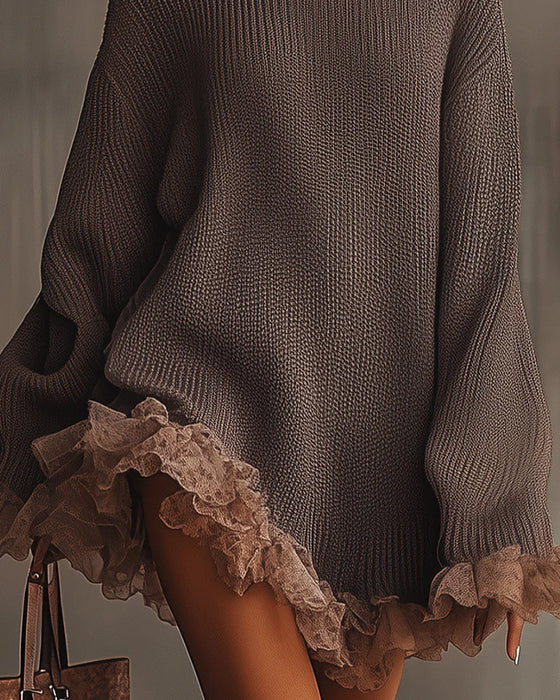 Set Mit Elegantem Stil, Pullover-Schicht Und Camisole-Kleid