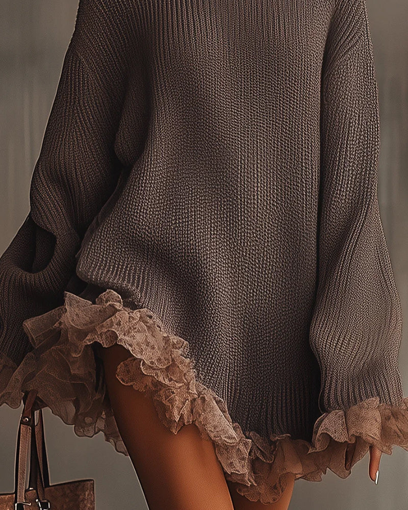 Set Mit Elegantem Stil, Pullover-Schicht Und Camisole-Kleid