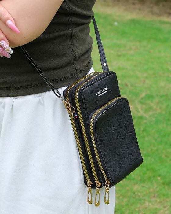 Unifarbene Mode Crossbody Telefon Tasche