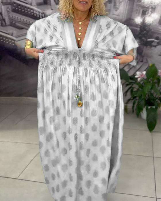 Kleid locker Urlaubsmuster Taille Maxi