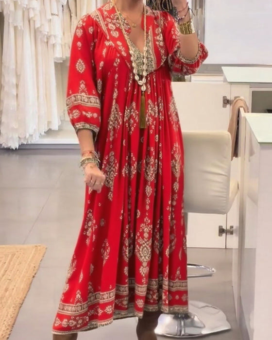 Kleid lässig Print lose Tasche