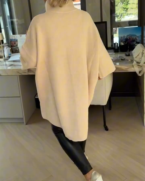 Pullover Stehkragen Halbzip Locker