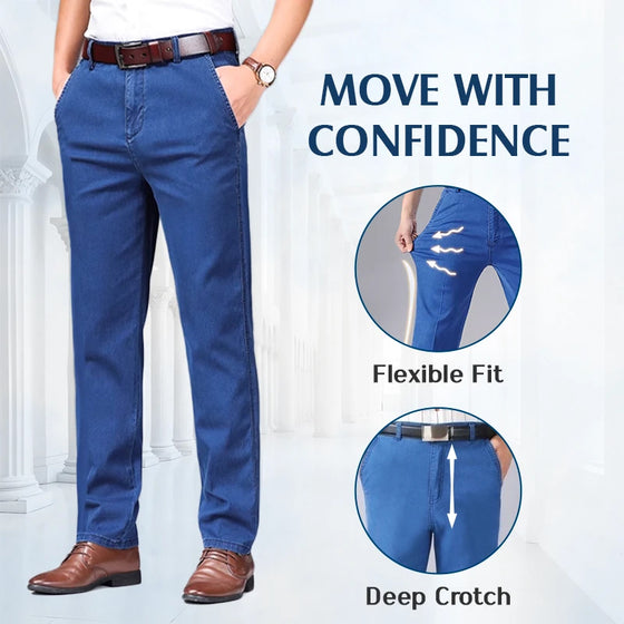 Herren Klassische Gerade Passform Stretchjeans