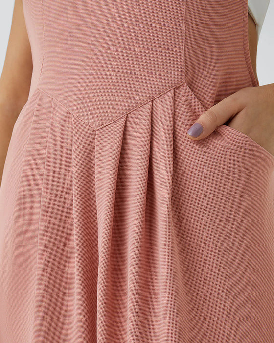 Jumpsuit Uni Farbe Plissiert