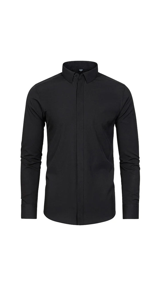 Herren Langarmhemd Uni