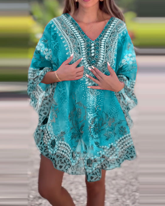 Bluse mit ethnischem Druck