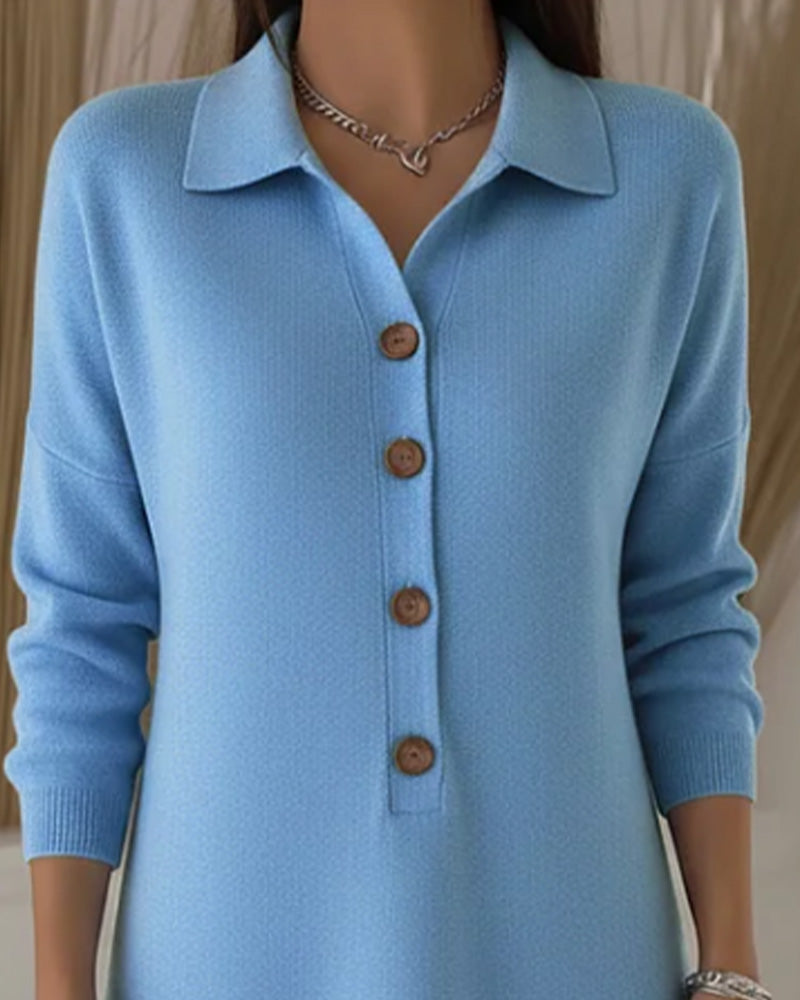 Modisches Hemdblusenkleid Mit Reverskragen