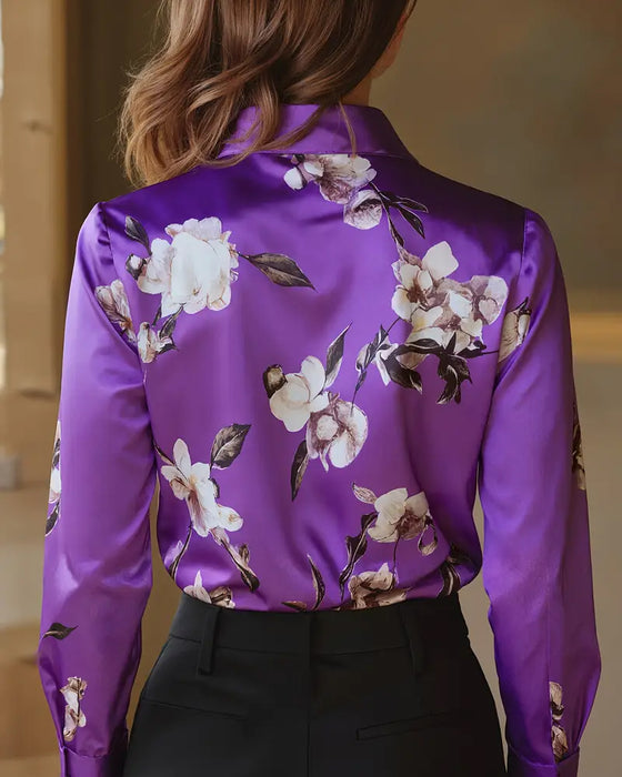 Hemd Retro Stil Blumenprint