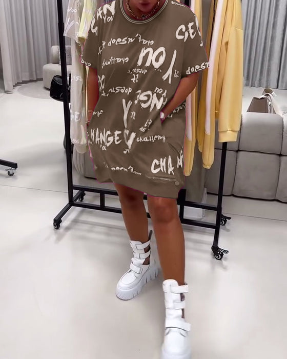 Kleid Lose Buchstabdruck