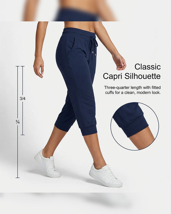 Einfarbige, verkürzte Lounge-Hose mit Taschen