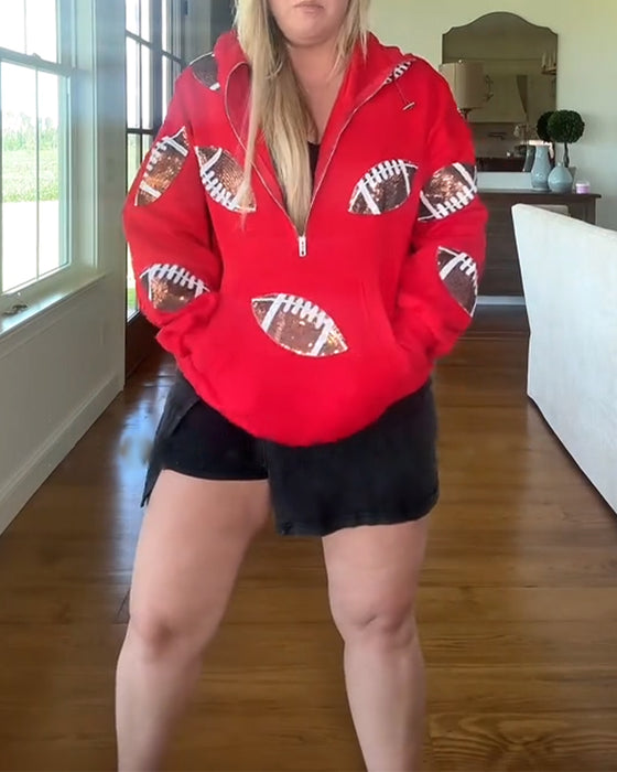 Kapuzenpulli Rugby Paillette