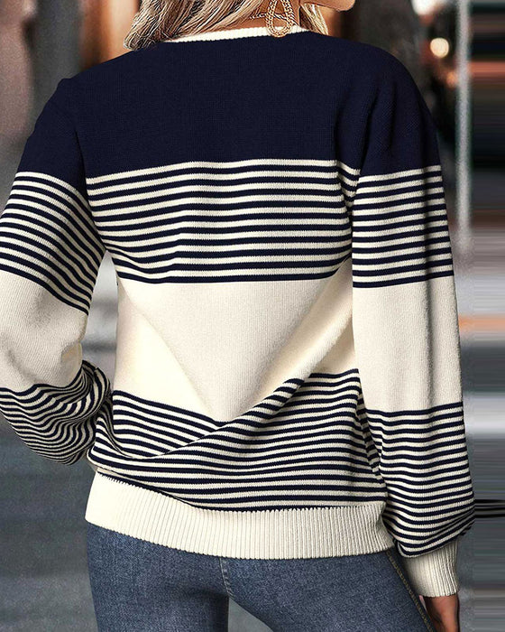 Sweatshirt Gestreift Spliced Locker