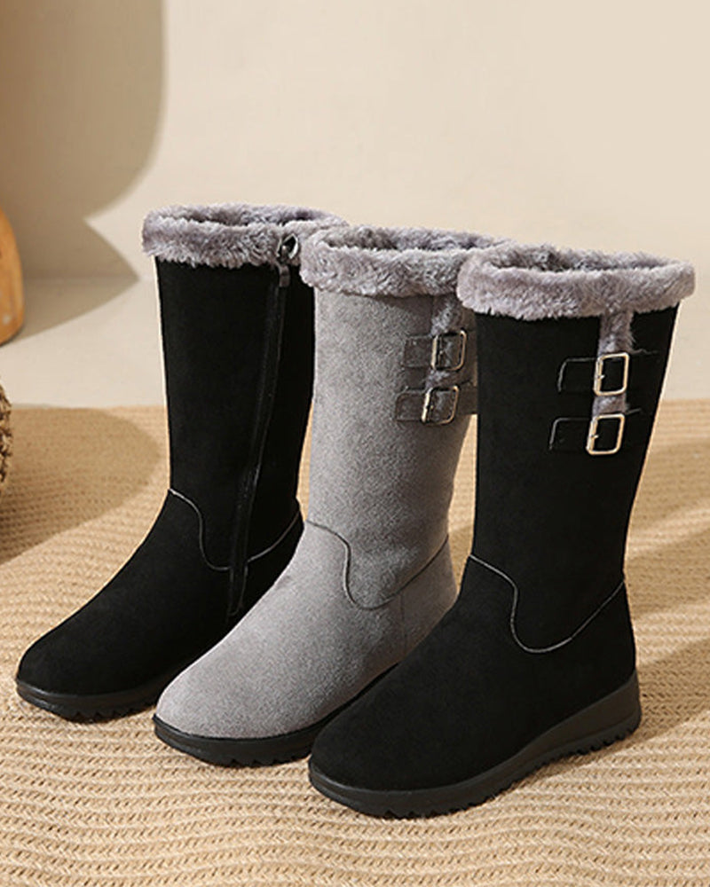 Damen Modische Wadenhohe Schneestiefel