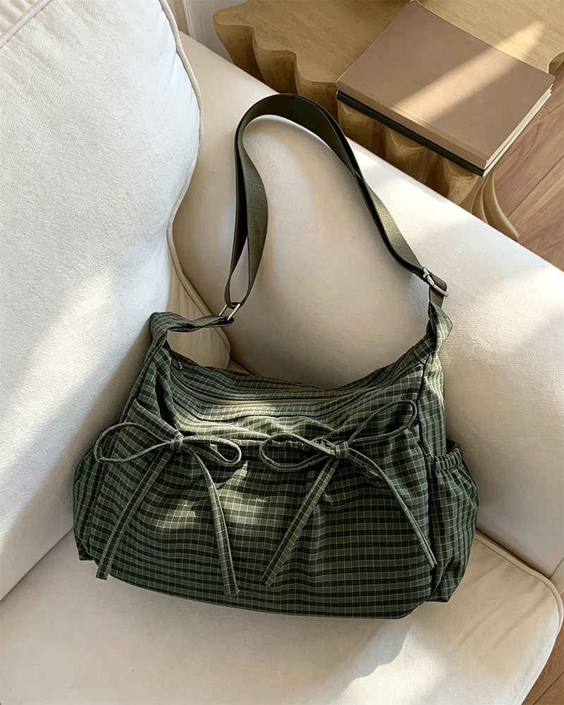 Tasche Schleife Karo Crossbody