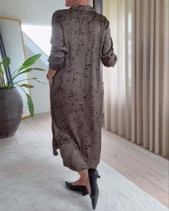 Elegantes Kleid mit Vintage-Print im Hemdstyle