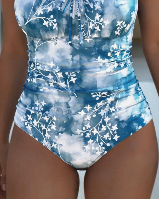 Einteilig Tie-Dye Blumig