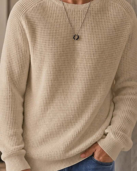 Pullover Herren Stilvoll Lässig Gestrickt