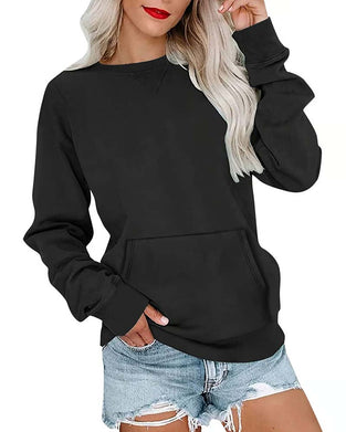 Sweatshirt Einfarbig Rundhals Langarm Lässig