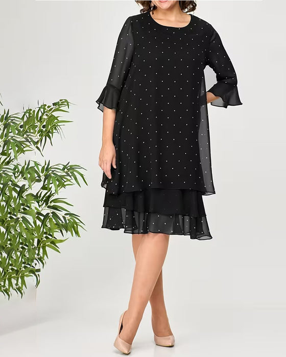 Kleid Tupfen Lagen