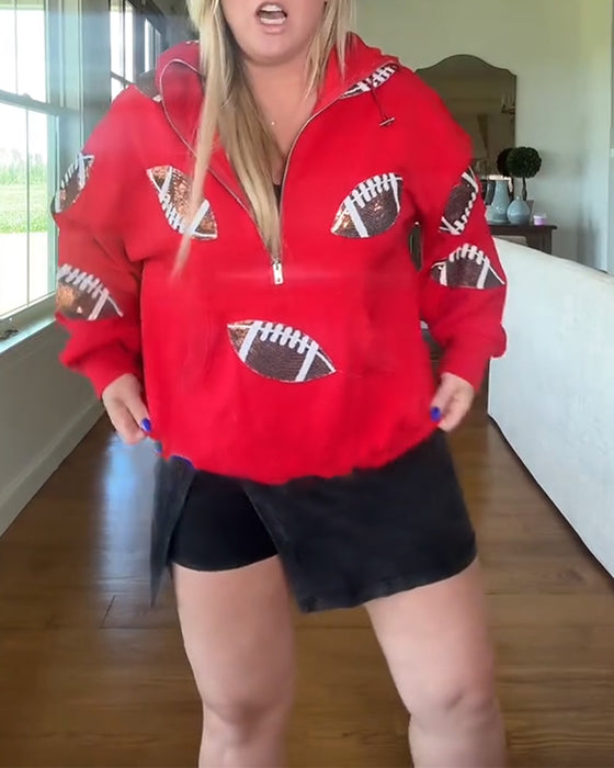 Kapuzenpulli Rugby Paillette