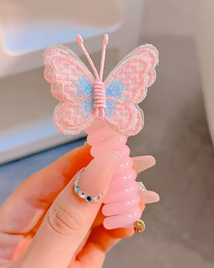 Schmetterlings-Haargummis aus Telefonkabel