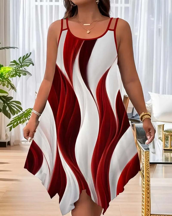 Kleid Farbblock Wellig Camisole
