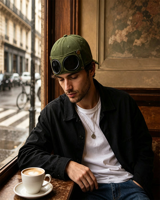 Pilot-Baseballkappe Mit Abnehmbarer Brille – Gemacht Für Streetwear Und Alltagslooks