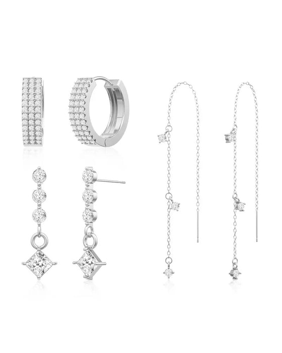 3 Schichten Kette Ohrringe Für Damen