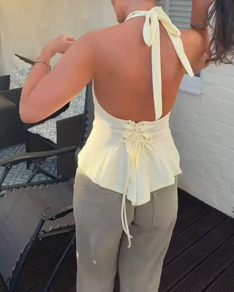 Tank Top Halter Gürtel Anliegend