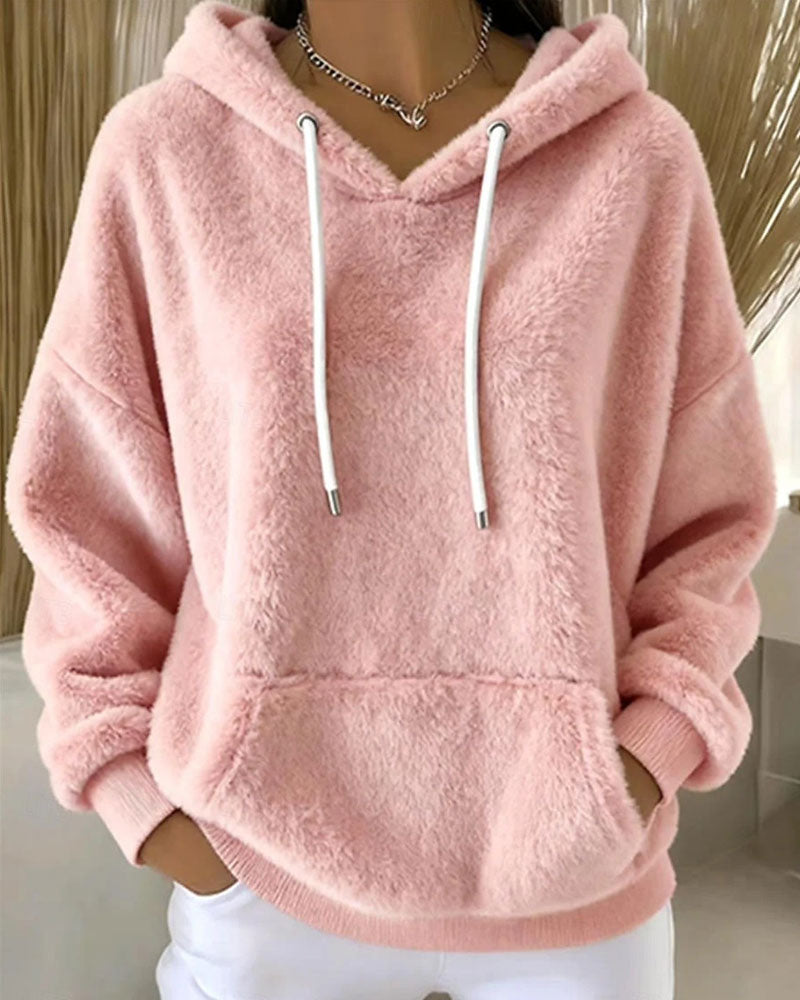 Hoodie Plüsch Mit Kapuze Locker