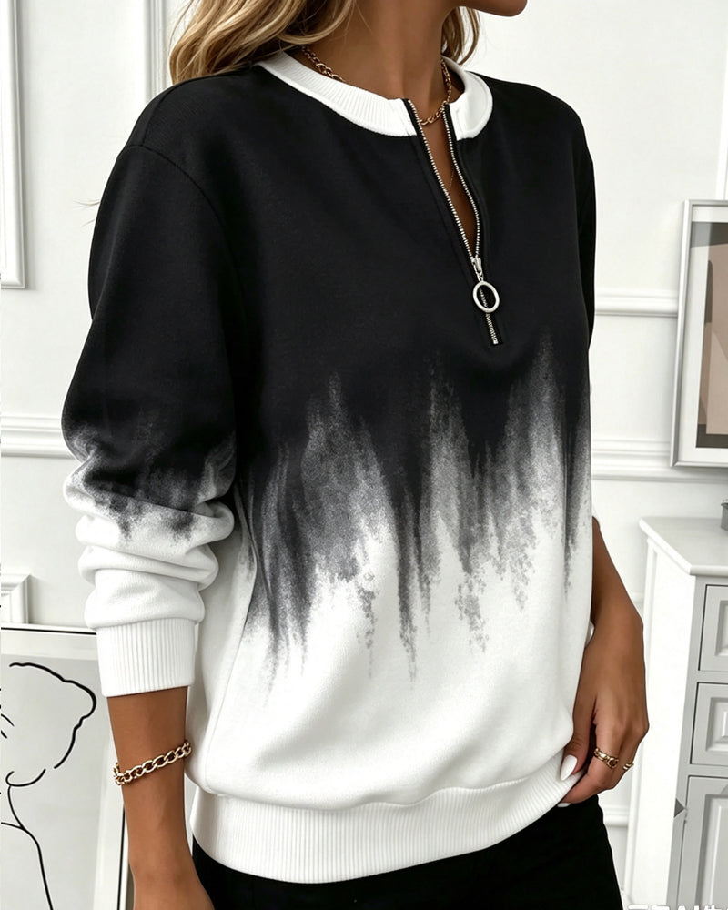 Sweatshirt Casual Verlauf Langarm