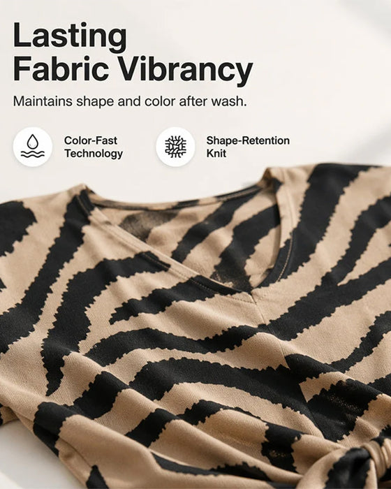 T-Shirt Elegant Zebra V-Ausschnitt
