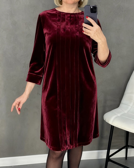 Kleid Rundhals plissiert
