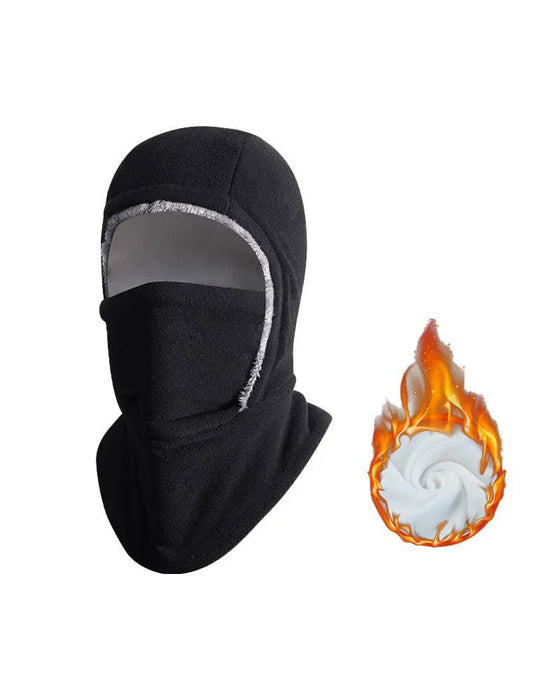 Winter 2 In 1 Mütze Und Gesichtsmaske Winddicht Dickes Fleecefutter Für Outdoor-Sport Schwarz