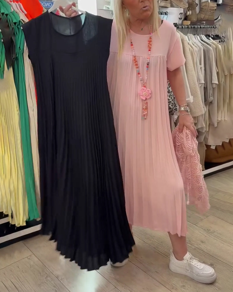 Kleid Plissiert Locker Plus Size