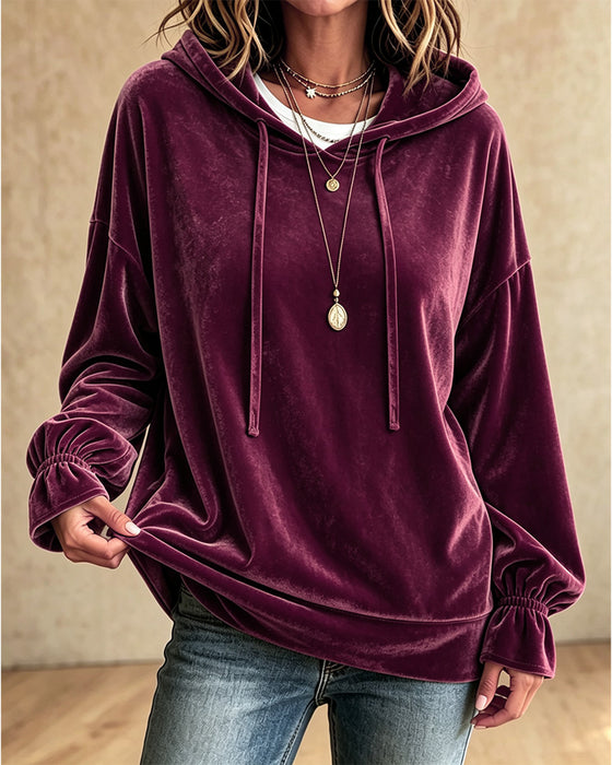Hoodie Einfarbig Langarm