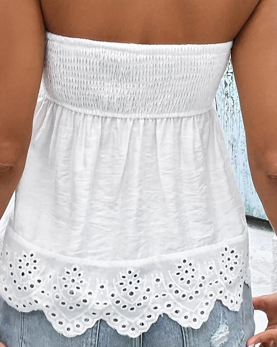 Bluse Gerafft Ausgeschnitten Bandeau