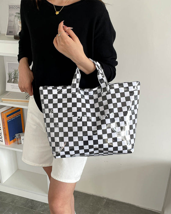 Handtasche Kariert Große Kapazität