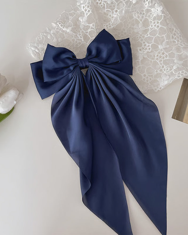 🔥 Große Schleife Haarspange Für Damen – Hochzeit & Alltag Pferdeschwanz Accessoire Mit Langem Ende