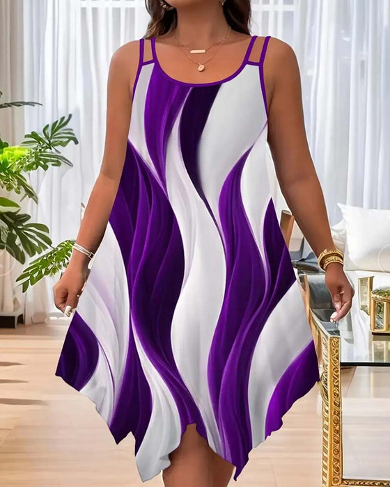 Kleid Farbblock Wellig Camisole