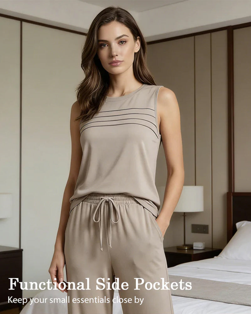 Zweiteiliges Set Plissierte Weste Top