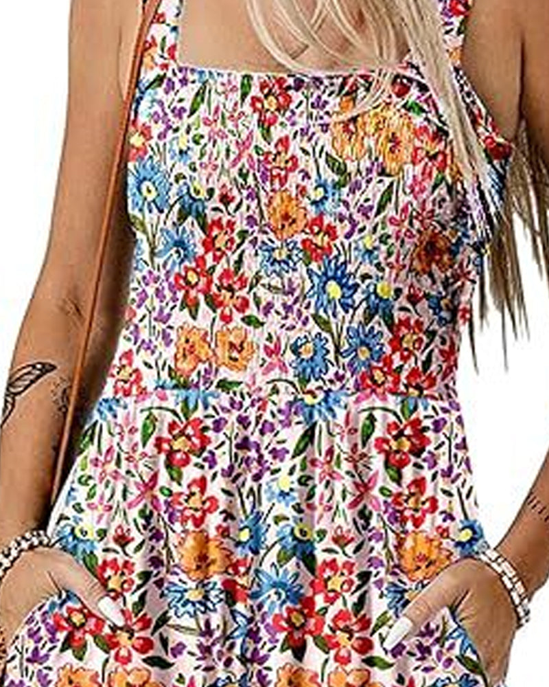 Jumpsuit geblümt lässig Träger-Shorts