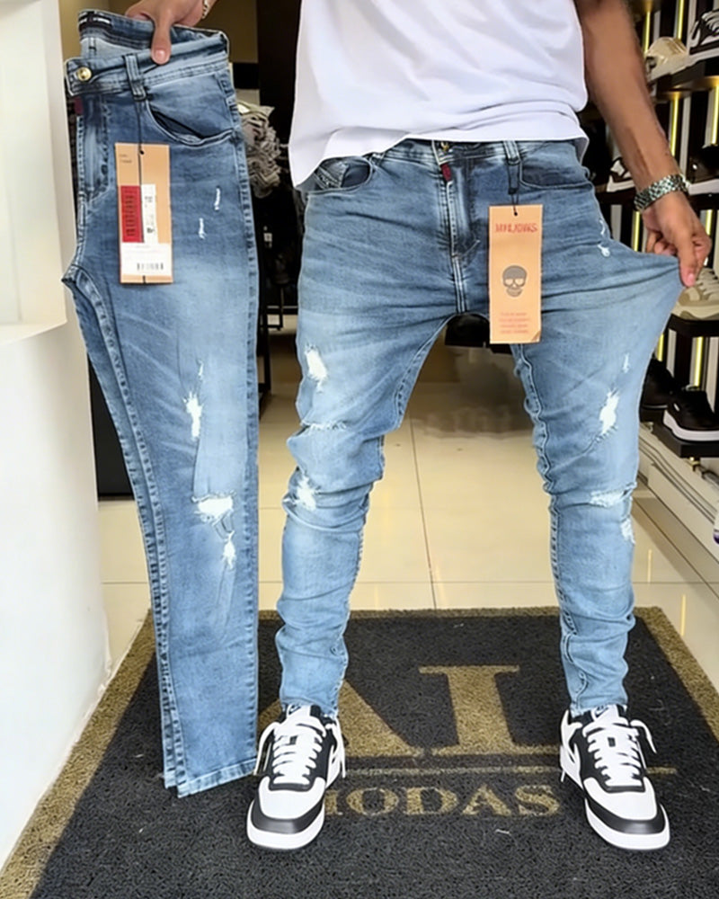 Jeans Distressed Slim Fit Tapered