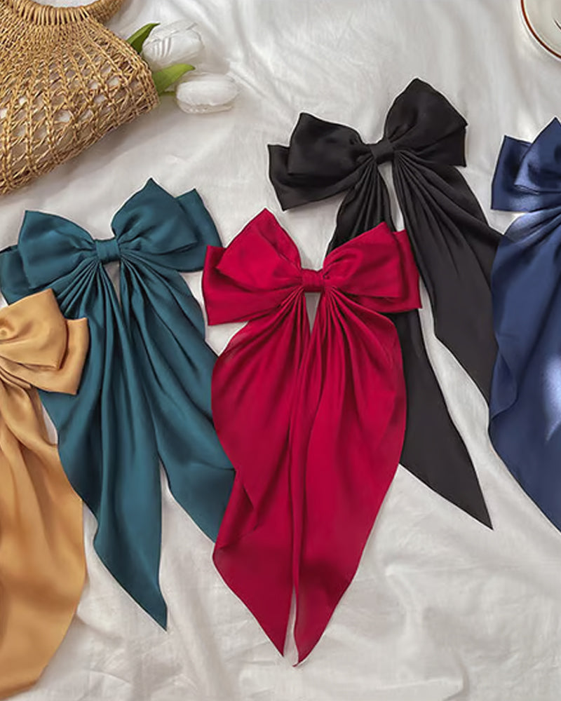 🔥 Große Schleife Haarspange Für Damen – Hochzeit & Alltag Pferdeschwanz Accessoire Mit Langem Ende