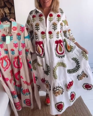 Kleid Blumen Grafischer Druck