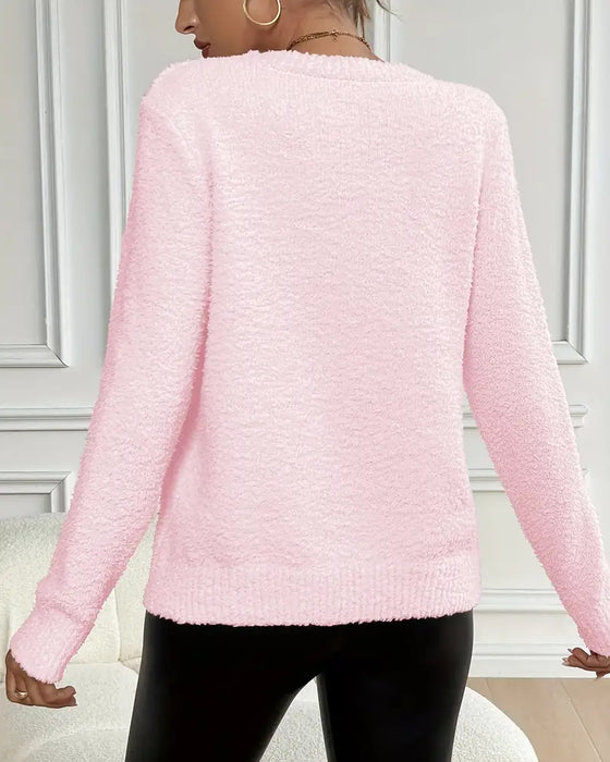 Plüsch-Pullover Mit Langen Ärmeln