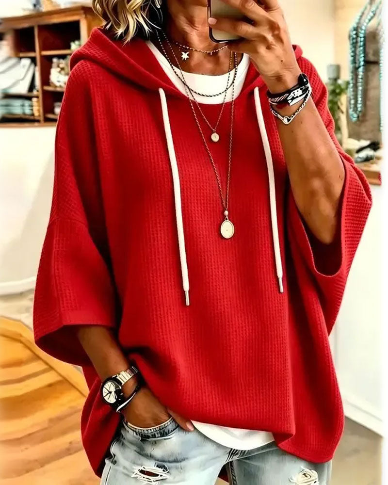 Hoodie Mit Kapuze Kordelzug Locker