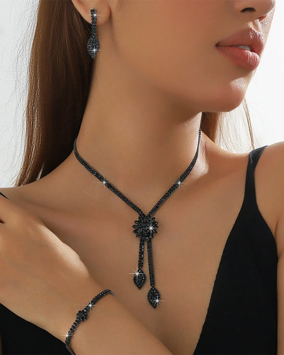 🌼✨ Damen Schmuckset mit Zirkonblume