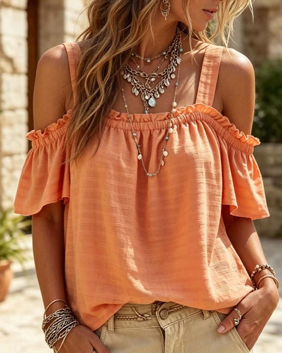 Bluse Camisole Rüsche Off-Shoulder